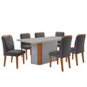 Ver imagem 2 de Mesa de Jantar Isadora 180cm Tampo Mdf Vidro Canto Copo e 6 Cadeiras Melissa