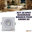 Ver imagem 2 de Kit 10 Spot de Led 5w Branco Frio 6500k Quadrado Direcionável Bivolt 110v/220v Enbutir