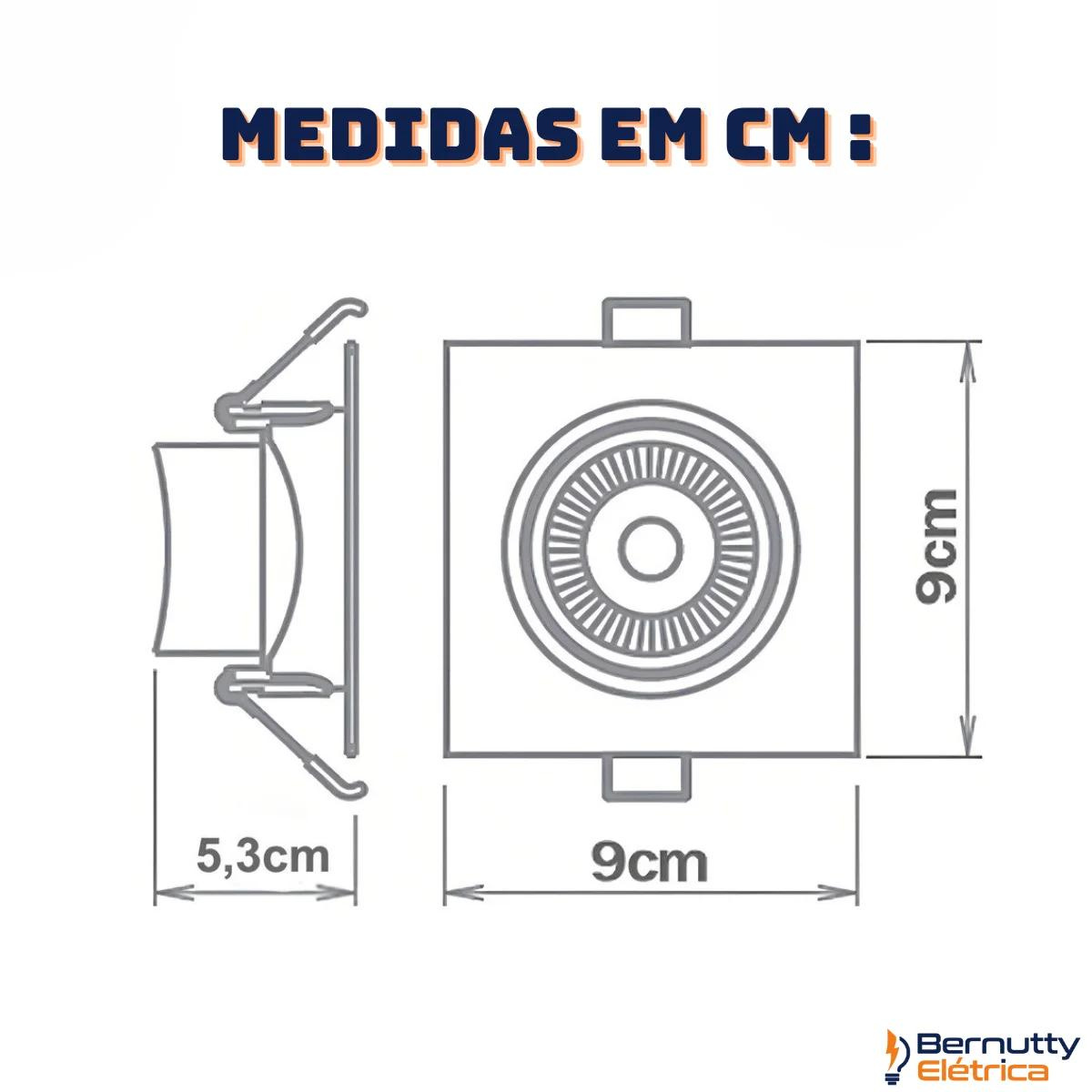 Kit 10 Spot de Led 5w Branco Frio 6500k Quadrado Direcionável Bivolt 110v/220v Enbutir - 6