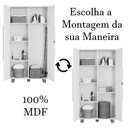 Ver imagem 3 de Armário Multiuso 100% Mdf 2 Portas C/ Chave Londres Preto