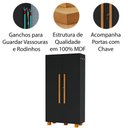 Ver imagem 2 de Armário Multiuso 100% Mdf 2 Portas C/ Chave Londres Preto