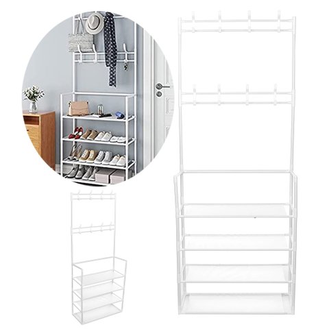 Rack Spaateira Arara Roupa Sapato Tenis 4 Andares Porta Objeto Gancho Organizador Pendurar Multiuso 