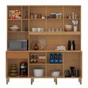 Ver imagem 4 de Armário de Cozinha Compacto Kits Paraná Nature 8 Portas 1 Gaveta Nicho Decorativo 1,94m - Freijó/