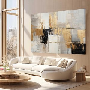 Quadro Decorativo Pinturas Abstratas Modernos Elegantes para Sala de Estar Grande