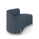 Ver imagem 6 de Sofá 2 Lugares Orgânico 140cm Pé Dourado Morgan Suede Azul Mar D03 - D’Rossi