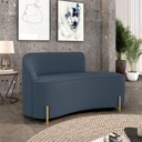 Ver imagem 2 de Sofá 2 Lugares Orgânico 140cm Pé Dourado Morgan Suede Azul Mar D03 - D’Rossi