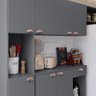 Armário Suspenso Cozinha Completa Estilo Planejado 3 Módulos Puxador Concha Lady - Cinza - RPM - 4