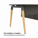 Ver mais imagens de Mesa Diretor Executiva 200 cm X 203 cm Pés Cavalete em Madeira com Caixa de Tomadas e Armário