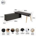 Ver imagem 3 de Mesa Diretor Executiva 200 cm X 203 cm Pés Cavalete em Madeira com Caixa de Tomadas e Armário