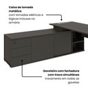 Ver imagem 6 de Mesa Diretor Executiva 200 cm X 203 cm Pés Cavalete em Madeira com Caixa de Tomadas e Armário