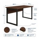 Ver mais imagens de Mesa Escritório Pé Quadro 1,50x0,60m - s/ Gavetas - Marsala/Preto - 25472