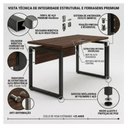 Ver imagem 7 de Mesa Escritório Pé Quadro 1,50x0,60m - s/ Gavetas - Marsala/Preto - 25472