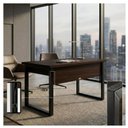 Ver imagem 2 de Mesa Escritório Pé Quadro 1,50x0,60m - s/ Gavetas - Marsala/Preto - 25472