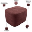 Ver imagem 4 de Puff Decorativo Orgânico para Sala Quarto Saori W01 Linho Bordo - Lyam Decor