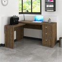 Ver imagem 1 de Mesa de Escritório em L 3 Gavetas - Nogal