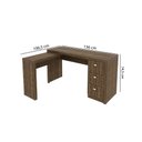 Ver imagem 4 de Mesa de Escritório em L 3 Gavetas - Nogal