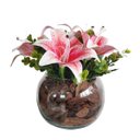 Ver imagem 3 de Arranjo de Mesa Decorativo Flores Artificiais Lírios e Vaso