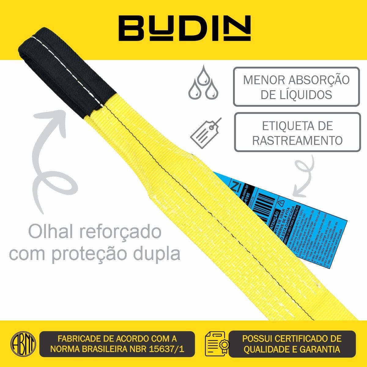 Cinta Fita de Reboque e Arraste 70 ton x 3 metros plana - Caminhão / Trator / 4x4 / Trilhas / Off ro - 3