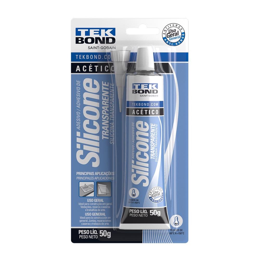 Adesivo de Silicone Acetico 50g Transparente - Tekbond 22034001202 - 1