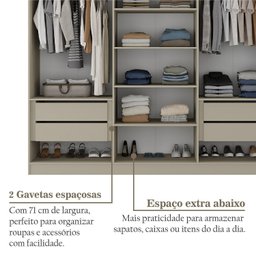 Guarda-Roupa Casal 100% MDF 6 Portas Brescia Bege/Panna - 12 Guarda-Roupa Casal 100% MDF 6 Portas Brescia Bege/Panna - 12