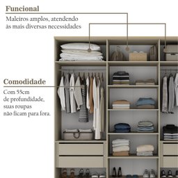 Guarda-roupa Casal 100% Mdf 6 Portas Brescia - 5