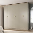 Ver imagem 1 de Guarda-Roupa Casal 100% MDF 6 Portas Brescia Bege/Panna