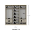 Ver imagem 3 de Guarda-Roupa Casal 100% MDF 6 Portas Brescia Bege/Panna