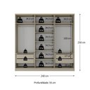 Ver imagem 3 de Guarda-roupa Casal 100% Mdf 6 Portas Brescia