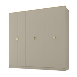 Guarda-Roupa Casal 100% MDF 6 Portas Brescia Bege/Panna - 2 Guarda-Roupa Casal 100% MDF 6 Portas Brescia Bege/Panna - 2