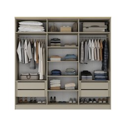Guarda-Roupa Casal 100% MDF 6 Portas Brescia Bege/Panna - 4 Guarda-Roupa Casal 100% MDF 6 Portas Brescia Bege/Panna - 4