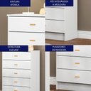 Ver imagem 4 de Comoda Infantil para Quarto 5 Gavetas 60x91x38 Cm Bb120 Branco Dtall Branco