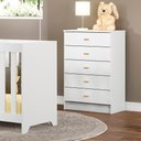 Ver imagem 2 de Comoda Infantil para Quarto 5 Gavetas 60x91x38 Cm Bb120 Branco Dtall Branco