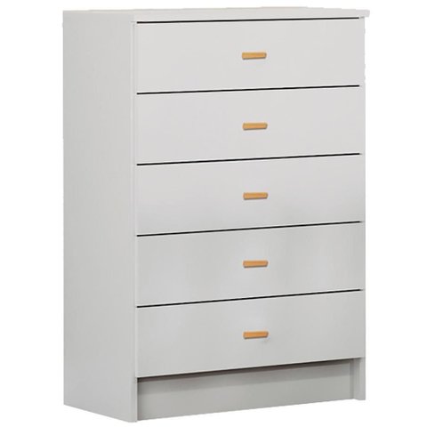 Comoda Infantil para Quarto 5 Gavetas 60x91x38 Cm Bb120 Branco Dtall Branco