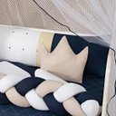 Ver imagem 3 de Kit Berço 14 Peças Para Menino Coroa Luxo Com Trança Lateral