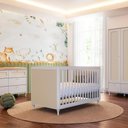 Ver imagem 7 de Berço Divicar Fofura Padrão Americano 2 em 1 Mini Cama Rattan - Branco