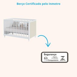 Berço Divicar Fofura Padrão Americano 2 em 1 Mini Cama Rattan - Branco - 6