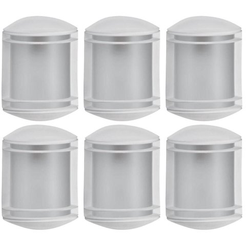 Jogo 6 Arandelas Luminária Branca para Parede Externa Jardim Lente Fosca Elegance Dital