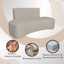 Ver imagem 4 de Sofá Forma Orgânico 3 Lugares Recepção Sala Curvo Escritório:Cinza Escuro
