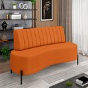 Ver imagem 1 de Sofá Living Decorativo 2 Lugares 1,60m Katara Pés de Ferro Bouclê Terracota G33 - Gran Belo