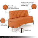 Ver imagem 3 de Sofá Living Decorativo 2 Lugares 1,60m Katara Pés de Ferro Bouclê Terracota G33 - Gran Belo