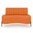 Ver imagem 2 de Sofá Living Decorativo 2 Lugares 1,60m Katara Pés de Ferro Bouclê Terracota G33 - Gran Belo
