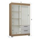 Ver imagem 3 de Guarda Roupa Solteiro Tóquio 4 Portas com Armário Multiuso 2 Portas Pequeno Castanho Off White - Poq