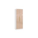 Ver imagem 1 de Guarda-roupa 2 Portas 2 Cabideiros Kappesberg Adapt Branco/macadâmia 80cm