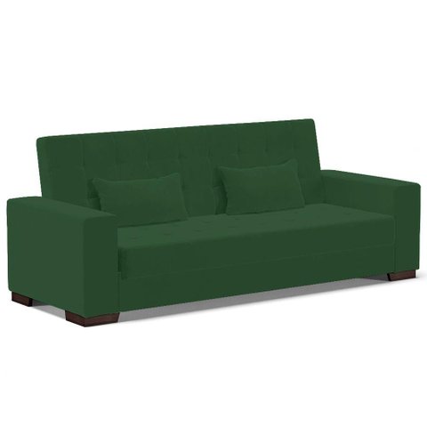 Sofá Cama Decorativo 210cm Beesley Veludo Verde - Gran Belo