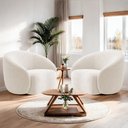 Ver imagem 2 de Kit 02 Poltronas Orgânica Luxo Recepção Amore Linho Bege