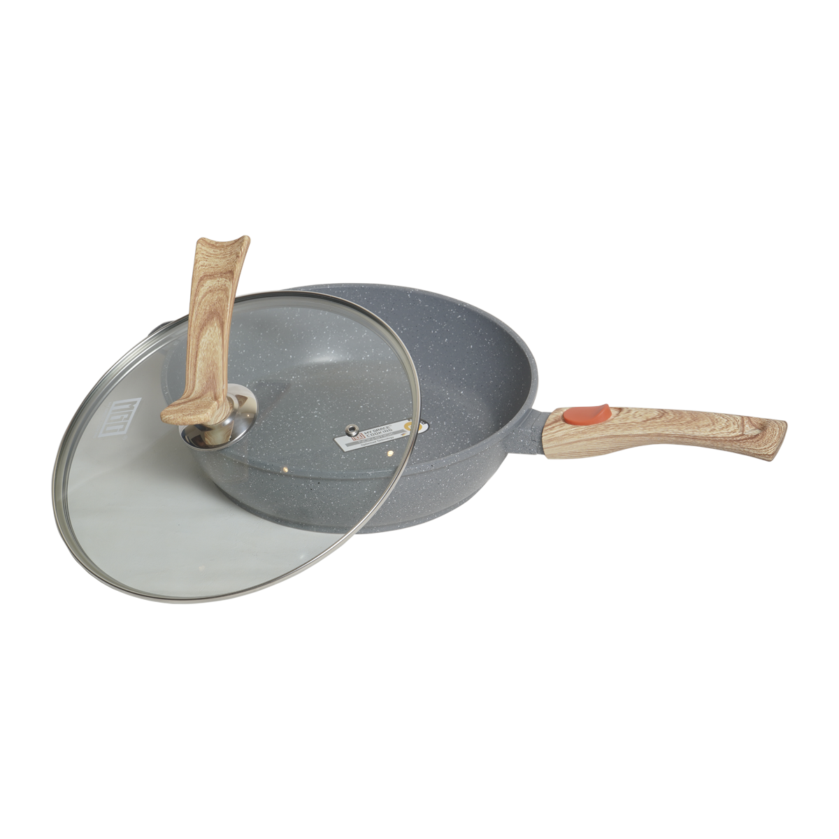 Frigideira Forno/fogão Antiaderente Revestimento Mármore Cerâmico 28cm Cinza Cabo Removível - 2