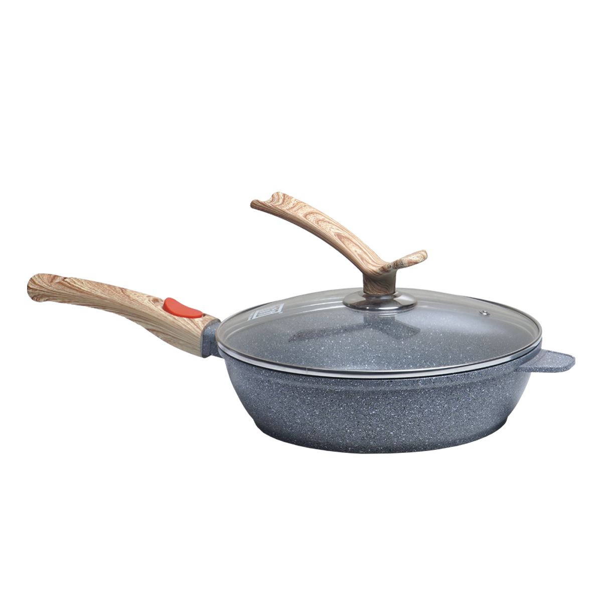 Frigideira Forno/fogão Antiaderente Revestimento Mármore Cerâmico 28cm Cinza Cabo Removível - 3