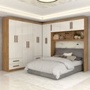Ver imagem 1 de Guarda-roupa Casal Modulado Belgrado 11 Portas 6 Gavetas Cinamomo/off White - Panorama Móveis