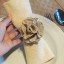 Ver mais imagens de Kit Anel Porta Guardanapo Artesanal Flor Nude 6 Peças