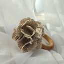Ver imagem 4 de Kit Anel Porta Guardanapo Artesanal Flor Nude 6 Peças